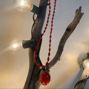 Handmade South Sea Red Coral with vintage Pendant.